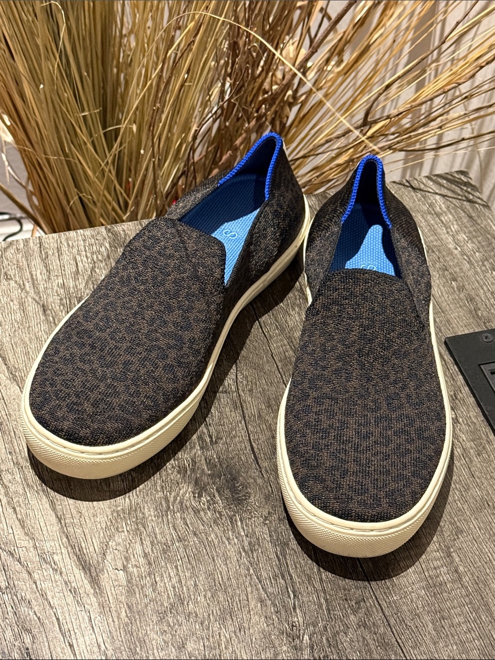 Rothy's The Slip On Espresso Spot Knit Fabric Sneakers Women’s US 7.5